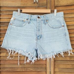 Madewell Relaxed Denim Shorts Raw Hem Cut Off Button Fly